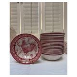 QueenÕs Red Rooster Dinnerware Set Made in Malaysia
