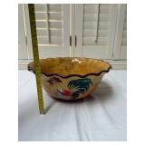 Yellow Talavera Hand Painted Rooster Serving and Tableware Collection