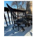 Outdoor Patio Dining Set with Round Glass Top Table and Four Chairs