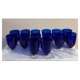 Cobalt Blue Stemmed Goblets - (14)
