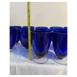 Cobalt Blue Stemmed Goblets - (14)