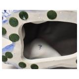 Hand Painted Blue and White Ceramic Rabbit Figurine