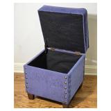 Upholstered Storage Ottoman with Nailhead Trim