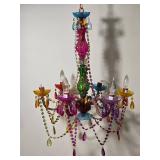 Colorful Beaded Five Light Chandelier
