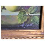Ornate Gold Framed Still Life Fruit and Grapes Art Print