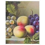 Ornate Gold Framed Still Life Fruit and Grapes Art Print