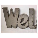 Large Industrial Style Metal Welcome Wall Sign