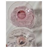 Pink Depression Style Glass Tableware Collection with Pitcher and Plates