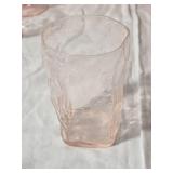 Pink Depression Style Glass Tableware Collection with Pitcher and Plates