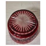 Ruby Red Cut Crystal Serving Bowl