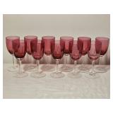 Cranberry Red Wine Goblets Set
