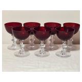 Ruby Red Sherbet or Dessert Glasses Set