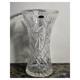 Valetta Polish Lead Crystal Tall Cut Glass Vase