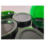Emerald Green Glass Dinnerware and Cup Collection