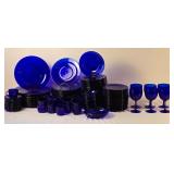 Cobalt Blue Glass Dinnerware and Stemware Collection