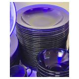 Cobalt Blue Glass Dinnerware and Stemware Collection
