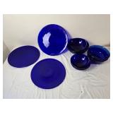 Cobalt Blue Glass Dinnerware and Stemware Collection