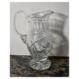 Cut Crystal Pitcher with Star and Fan Pattern
