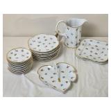 Floral Porcelain Dessert and Tea Service Collection