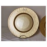 Gold Tone Hammered Glass Decorative Plate Trio