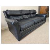 Navy Leather Sofa - A