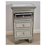 Mirrored Three Drawer Nightstand or Accent Chest