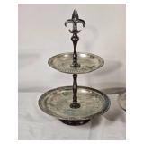 Three Assorted Silver Tone Tiered Serving Stands