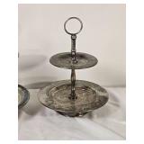 Three Assorted Silver Tone Tiered Serving Stands
