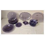 Purple Art Glass Serving and Dessert Set - (29)