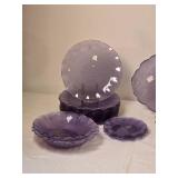 Purple Art Glass Serving and Dessert Set - (29)