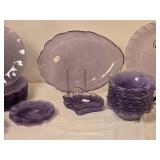 Purple Art Glass Serving and Dessert Set - (29)