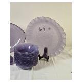 Purple Art Glass Serving and Dessert Set - (29)