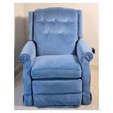 Plush Blue Upholstered Armchair