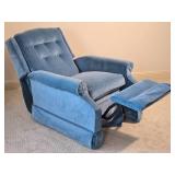 Plush Blue Upholstered Armchair