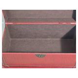 Pair of Red Faux Leather Storage Trunks