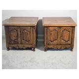 Matching Pair of Paneled Door Nightstands