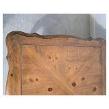 Carved Wood Coffee Table with Curved Legs