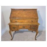 Sheffield Manor Vintage Slant Front Secretary Desk with Interior Cubby Storage