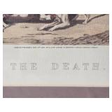 Framed Antique Fox Hunting Print ÒThe DeathÓ Published London 1883