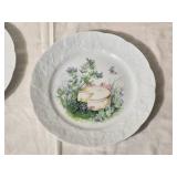 Set of 6 French Porcelain Cheese Plates CNP France Lierre Sauvage Pattern