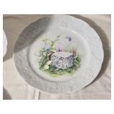 Set of 6 French Porcelain Cheese Plates CNP France Lierre Sauvage Pattern