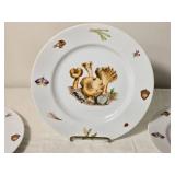 Set of Four Sigma Mushroom Scenes Porcelain Plates by N L Carter
