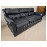 Navy Leather Sofa - B