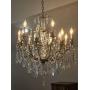 Elegant 12-Arm Crystal Chandelier with Bronze Finish Frame