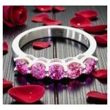 2.10Ct Pink Diamonds Solitaires Band Ring