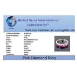 Certified 2.10Ct Pink Diamonds Solitaires Band Ring