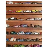 Large Display shelf and over 140+ Hot Wheel, Match Box and More!!