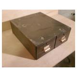 Vintage Metal Card Filing Cabinet