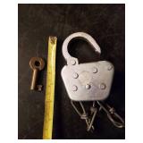 Vintage Keline Railroad Padlock with Brass Key