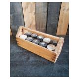 Very cool Folk Art Box filled with little Jars